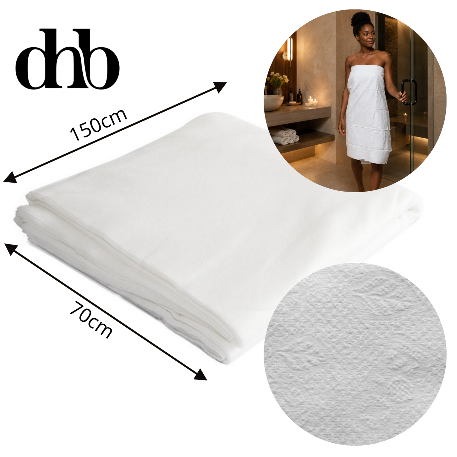Professional disposable shower towels spa wellness 150x70cm