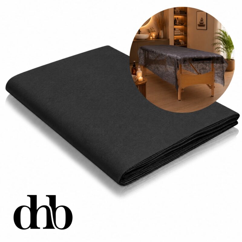 DHB black disposable non-woven bed sheet 210x160cm pack of 10