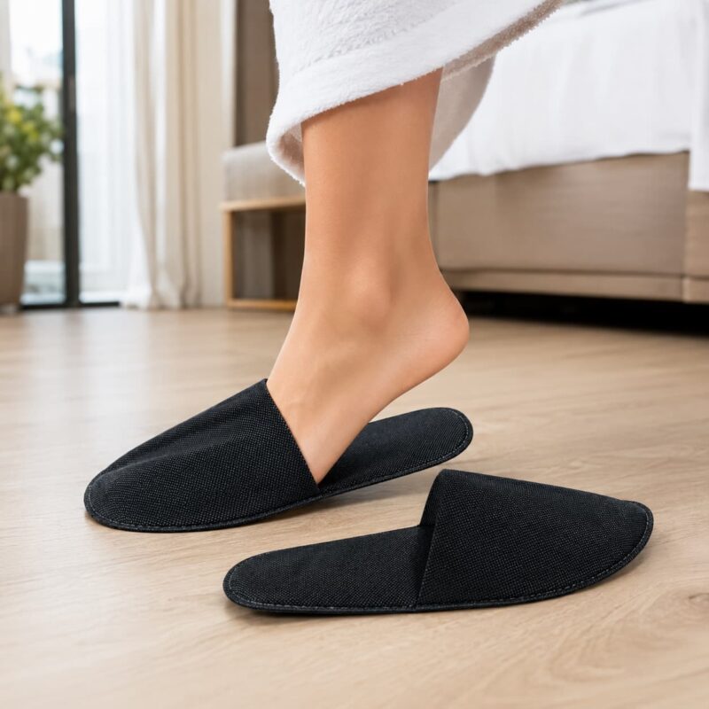 Professional disposable slippers black hotel spa salon